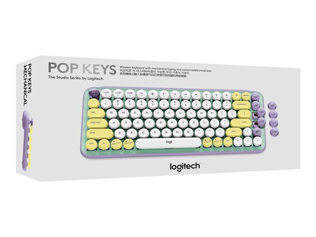 Logitech - Clavier mécanique Bluetooth POP Keys avec emojis - Menthe